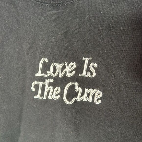 Obey “Love Is The Cure” Black Crewneck Embroidered Sweatshirt. Size Small. - Picture 2 of 8
